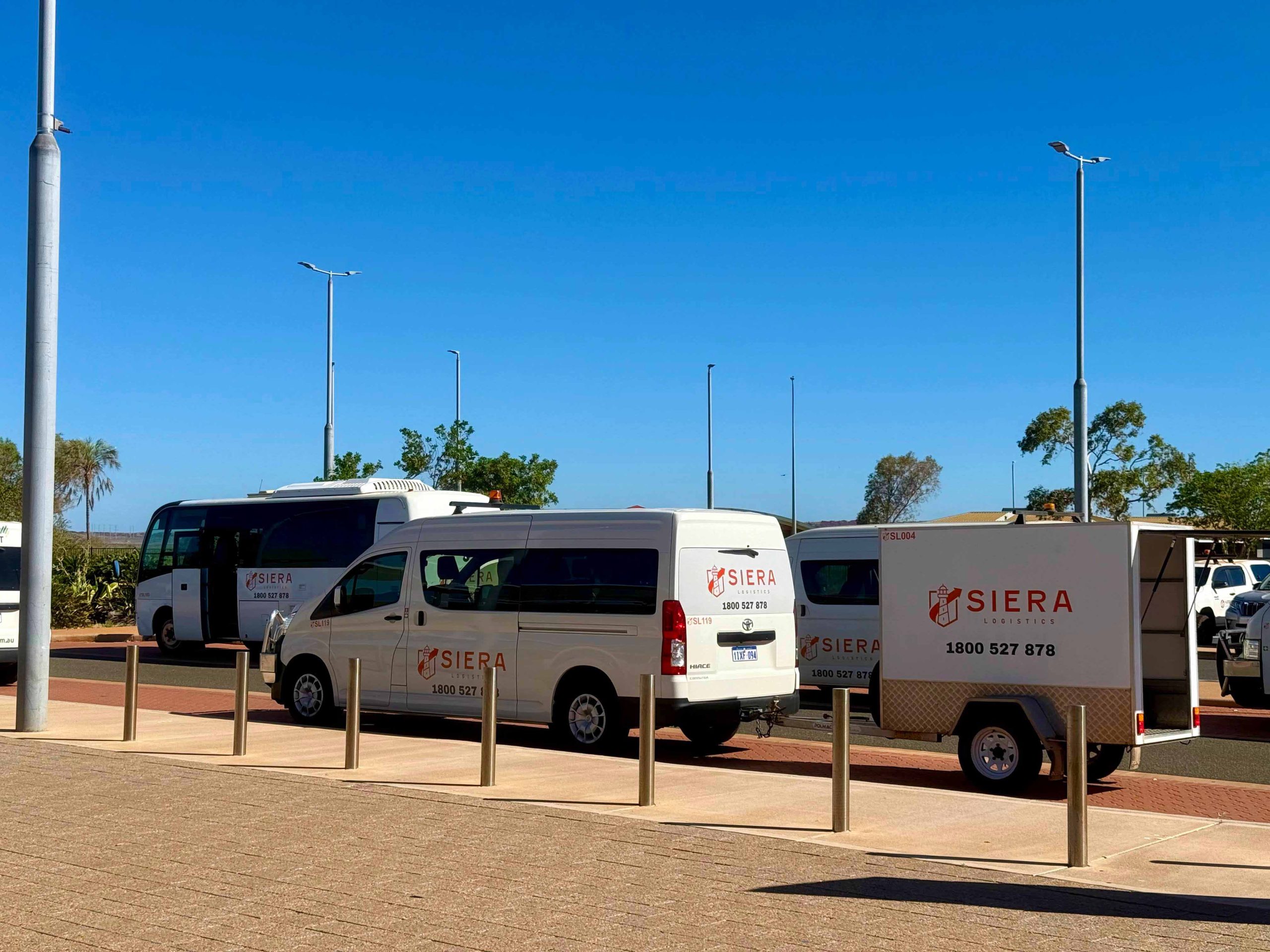 Siera Logistics Passenger Van and trailer